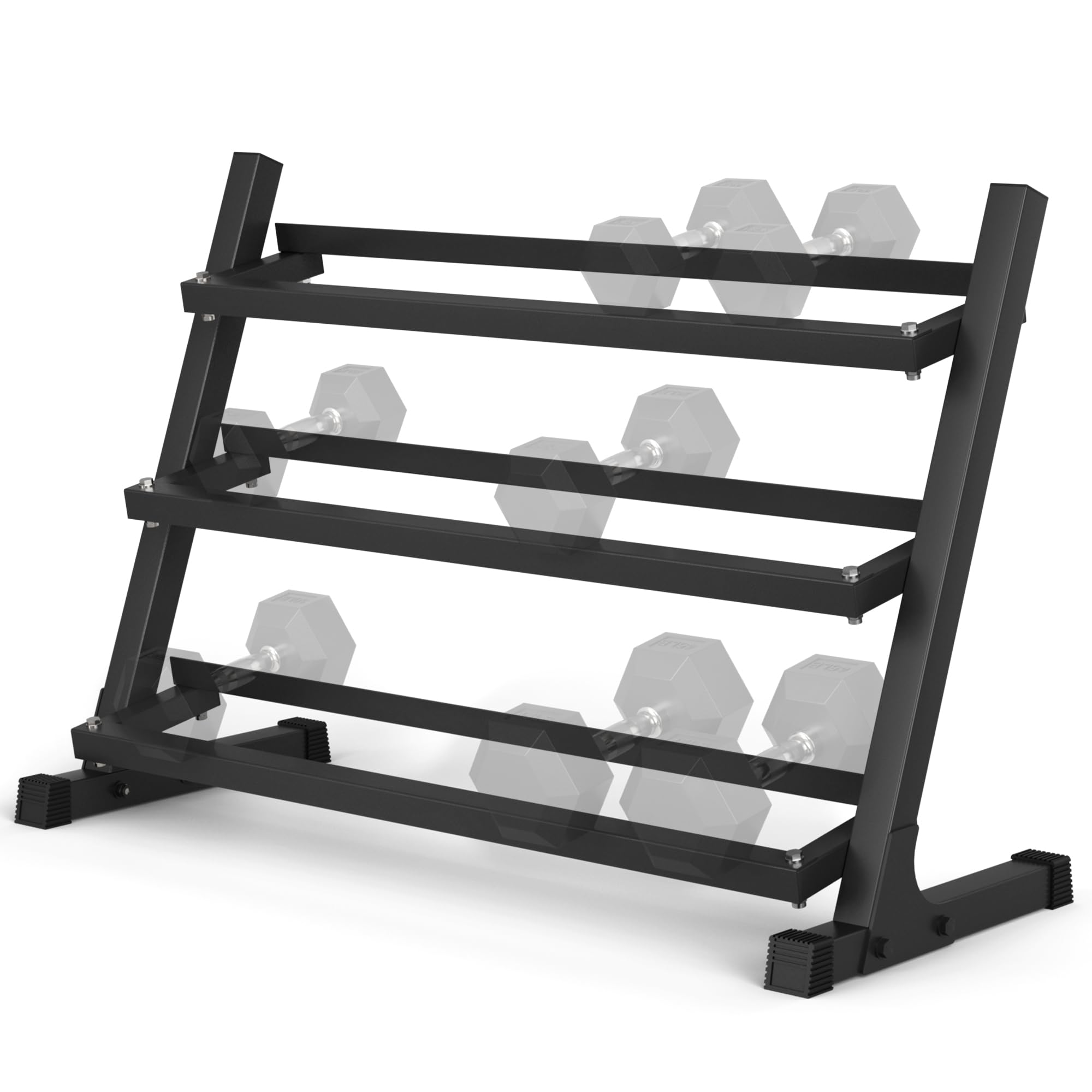 Mikolo Dumbbell Sets with Rack, Rubber Hex Dumbbells, Multiple Choices in 160/200/380/450/550LB, Hand Weights with Chrome Handle for Strength Training