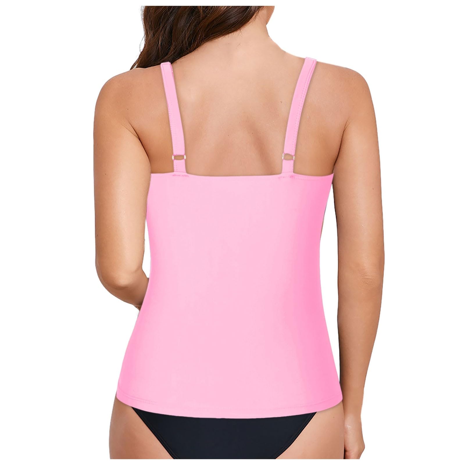 Damski zestaw bikini strój kąpielowy tankini top na plażę i basen stylowy dwuczęściowy strój kąpielowy z szortami na letnie zajęcia, pomarańczowy, XXL