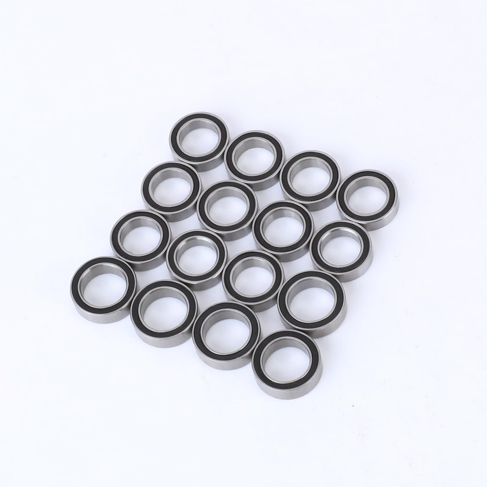 RCAWD Granite Typhon Mojave Grom Ball Bearing Kit Upgrade, 16 pcs Steel RC Bearing for ARRMA 1/18 1/14 1/16 Part #ARA610052#ARA610053 Sliver