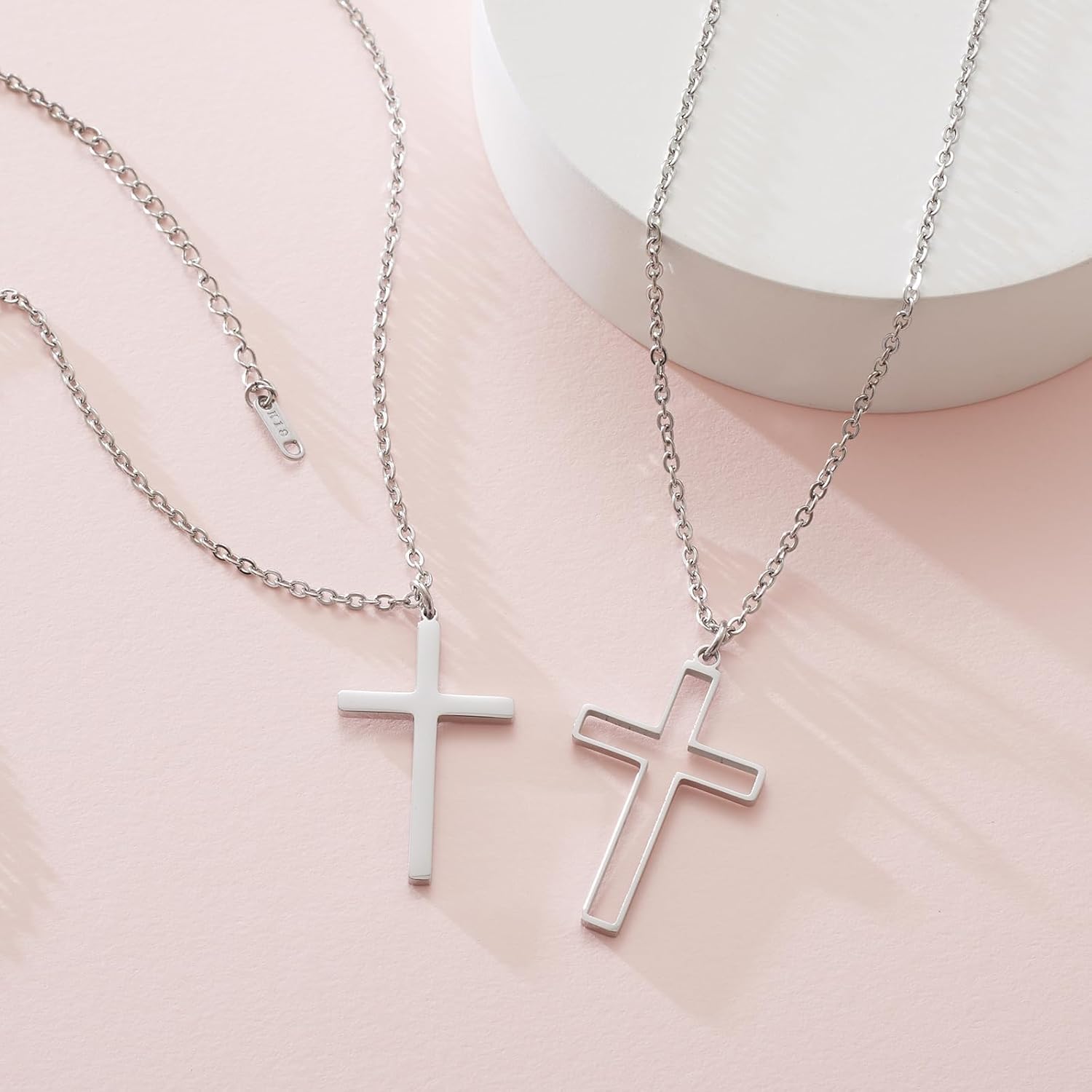 Faith Jesus Cross Pendant Necklace Set for Women Men Religious Christian Gifts Mama Gigi Grandma ID Name Necklace Birthday Jewelry - Image 2