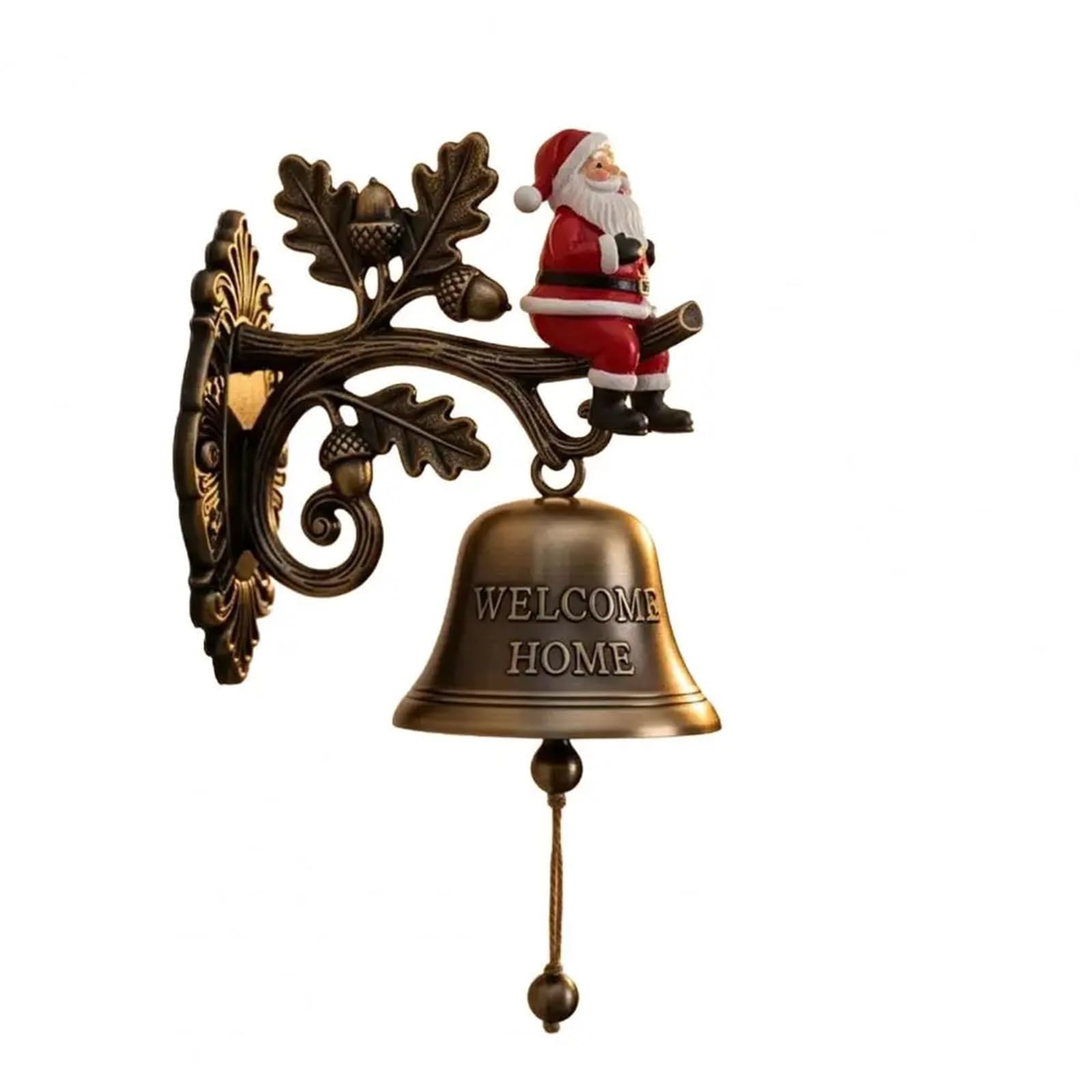 Mounted Farmhouse Bell Retro Door Bell Rustic Vintage Large Wall Mounted Metal For Farm House Outside Decorative Accent Bells(Color 01)