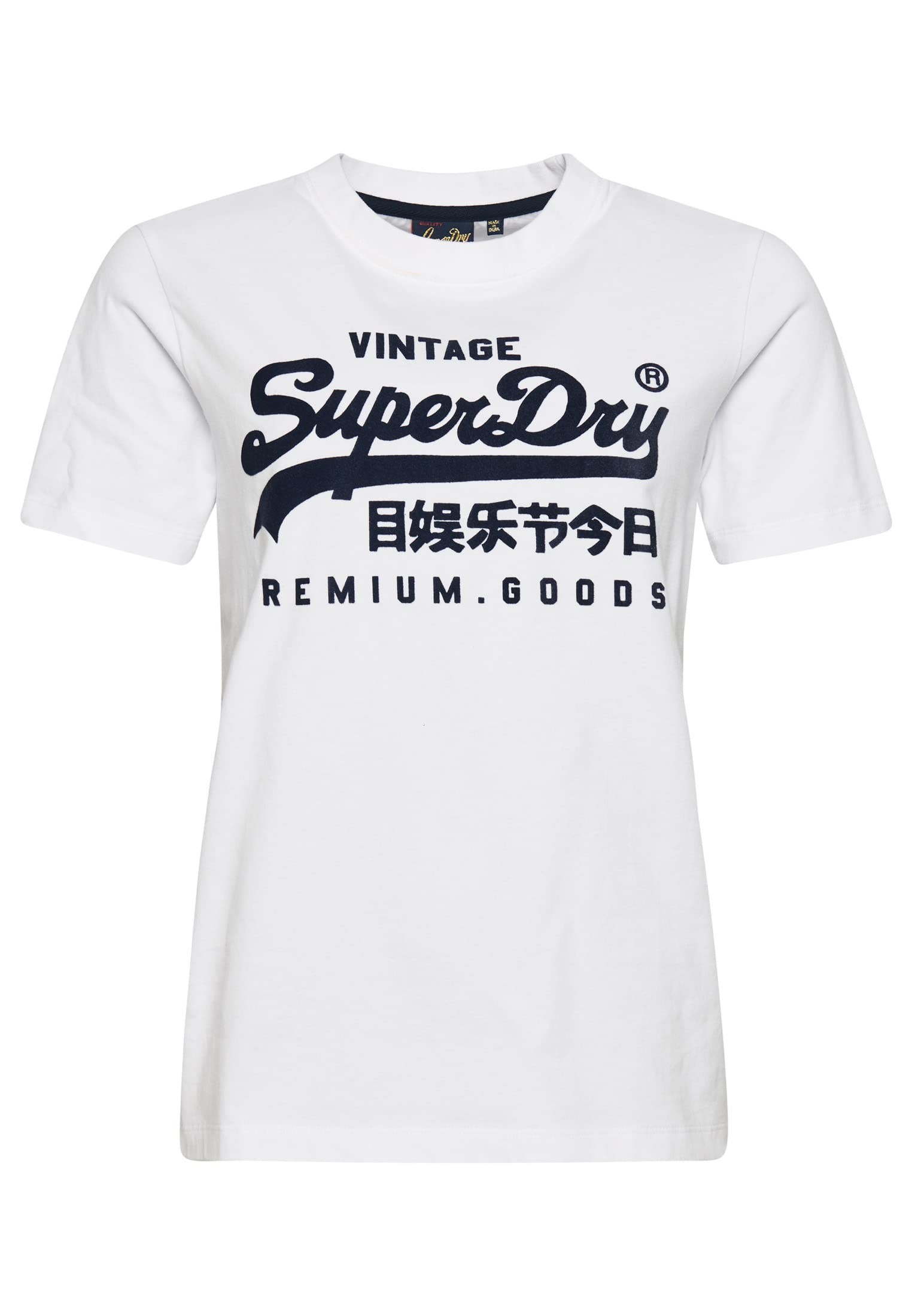 Superdry Women's Optic Vl Scripted Coll Tee Shirt For 10