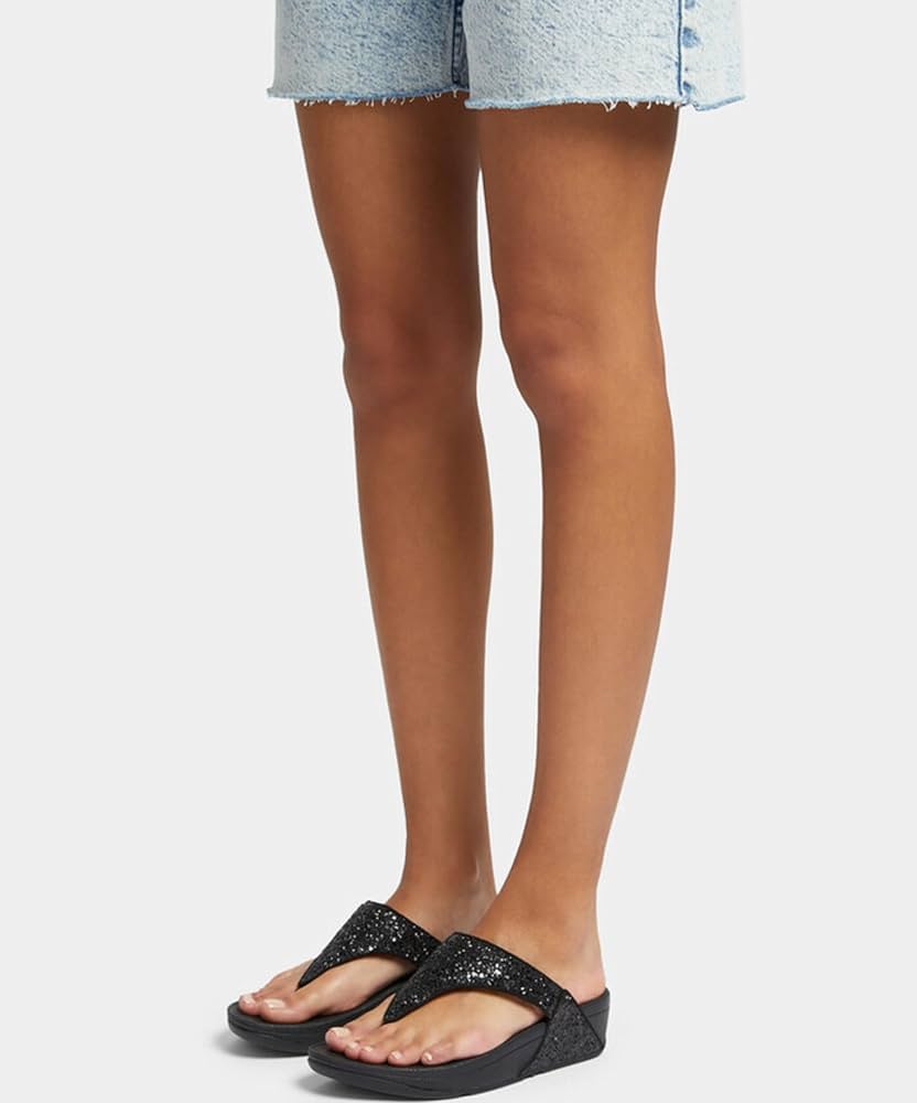 Amazon.com: FitFlop Women's LULU Glitter Toe-Post Sandal