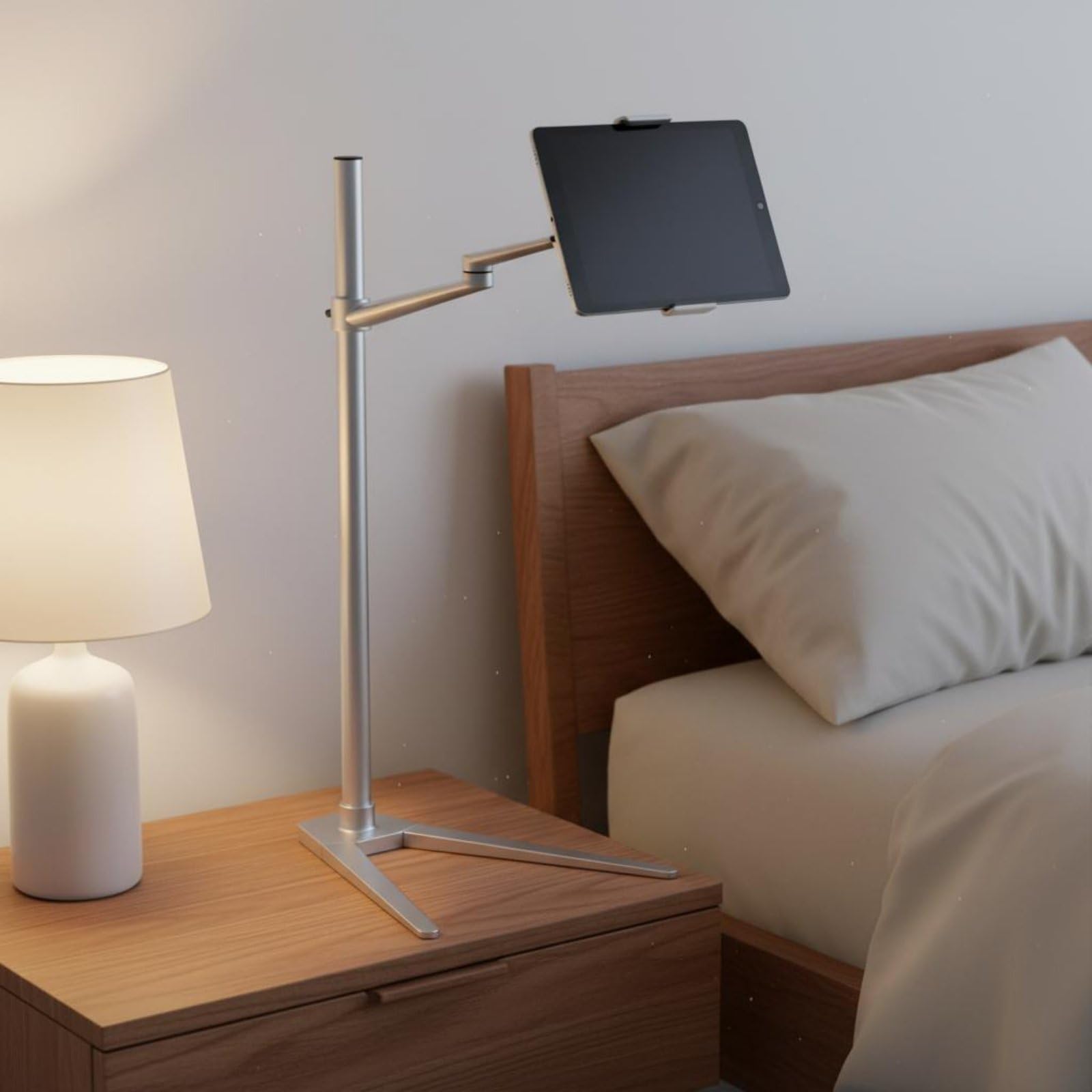 Supporto Tablet Supporto da Pavimento Porta Telefono Porta Tablet Braccio Orientabile Base Pesante Altezza Regolabile Rotazione a 360 Gradi Materiale