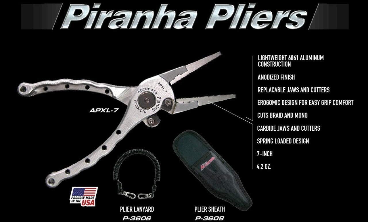 Accurate Fishing Products Piranha APXL 7 Pliers Big Game Fishing Pliers 7"