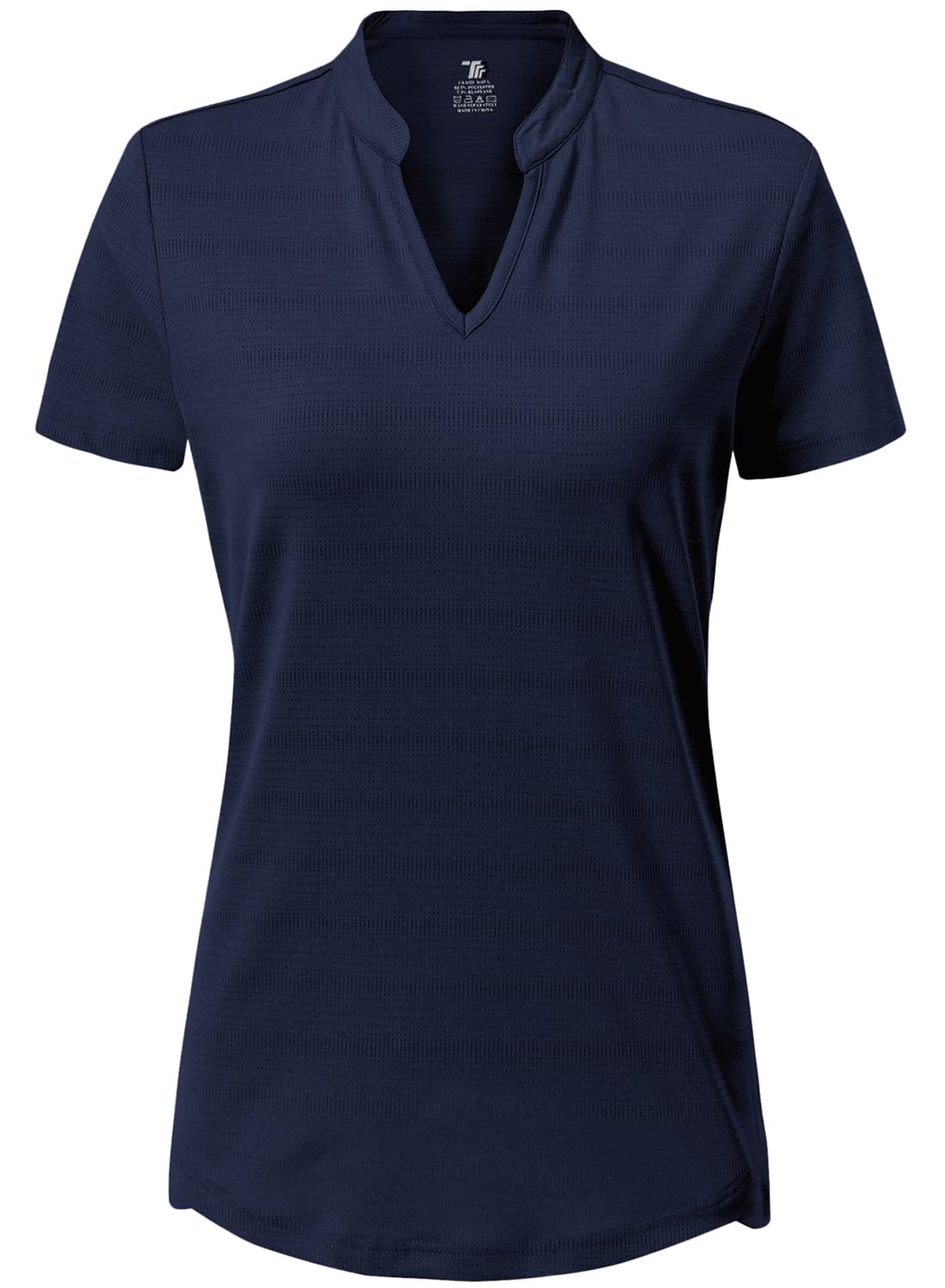 donhobo Damen T-Shirt V-Ausschnitt Sommer UV Schutz Sportshirt | Leicht, Atmungsaktiv, Schnelltrocknend, Kurzarm Funktionsshirt für Laufen Fitness Yoga Gym Training