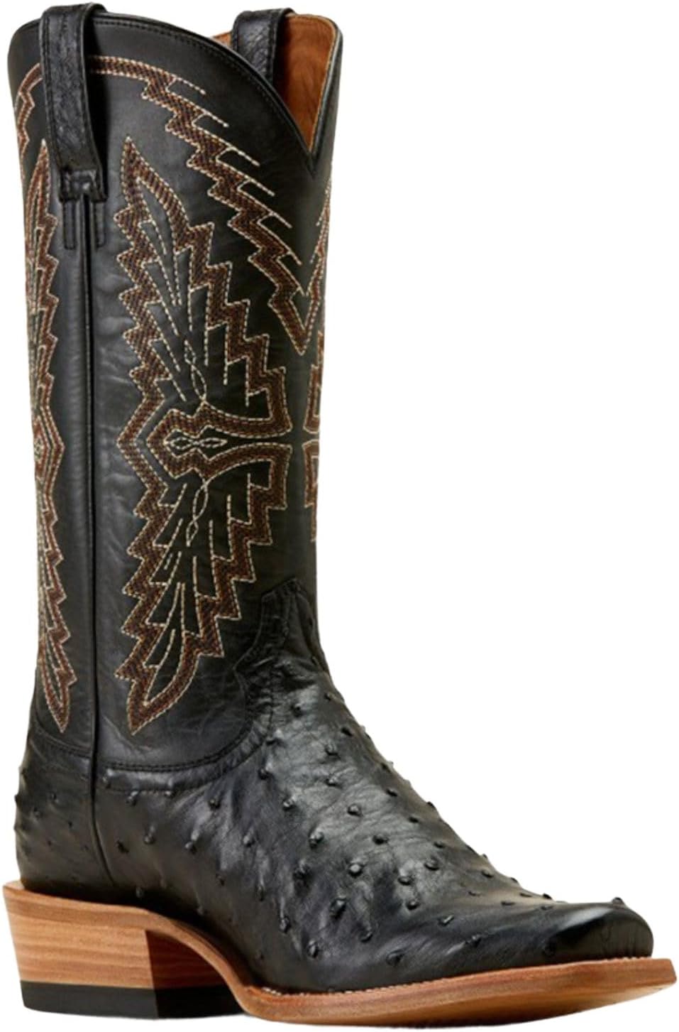 Men's Futurity Done Right Exotic Ostrich Western Boot Square Toe - 10047083 9.5 EE US Black