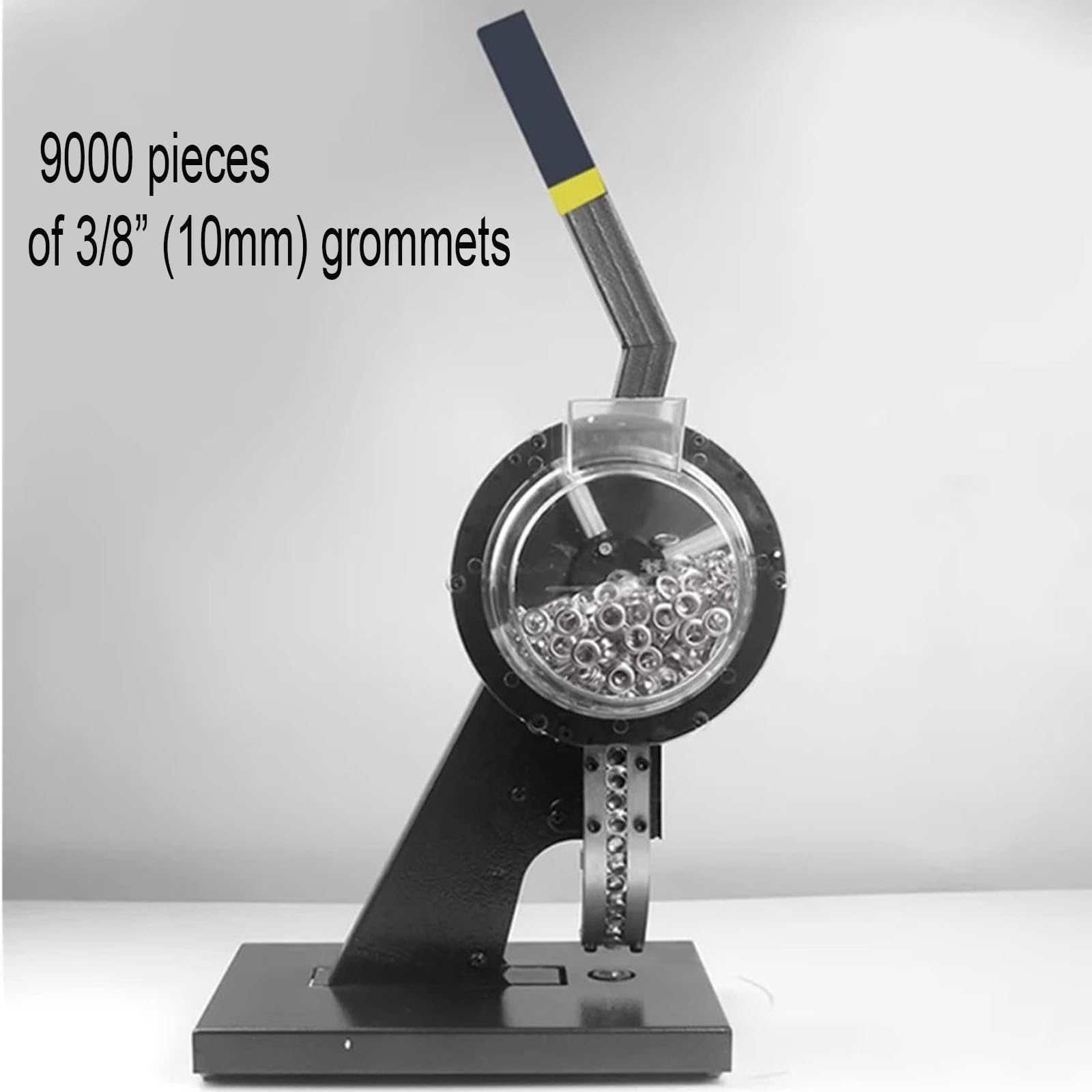 Máquina de ojales, herramienta perforadora de ojales resistente con 9000 ojales de 1 cm para pancartas, toldos, pósteres, equipo de alimentación semiautomático de ojales de prensa manual