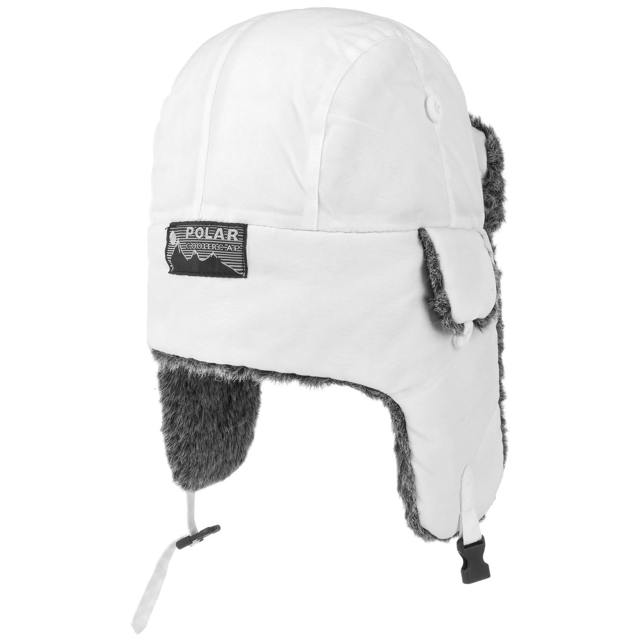 Chapeaushop Chapka Eco Polar Lapeer Bonnet d'aviateur pour Femme Bonnet pour l'hiver (M (56-57 cm) - Blanc)