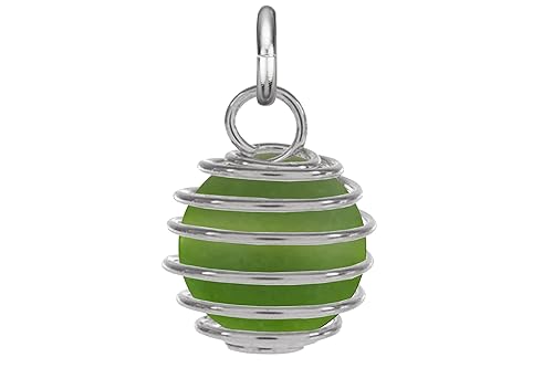 Frosted Lime Green Sea Glass 10mm Cage Pendant in Steel, Copper, Bronze, Black Iron, Titanium, Sterling Silver, 14K Gold, Rose Gold, or Black