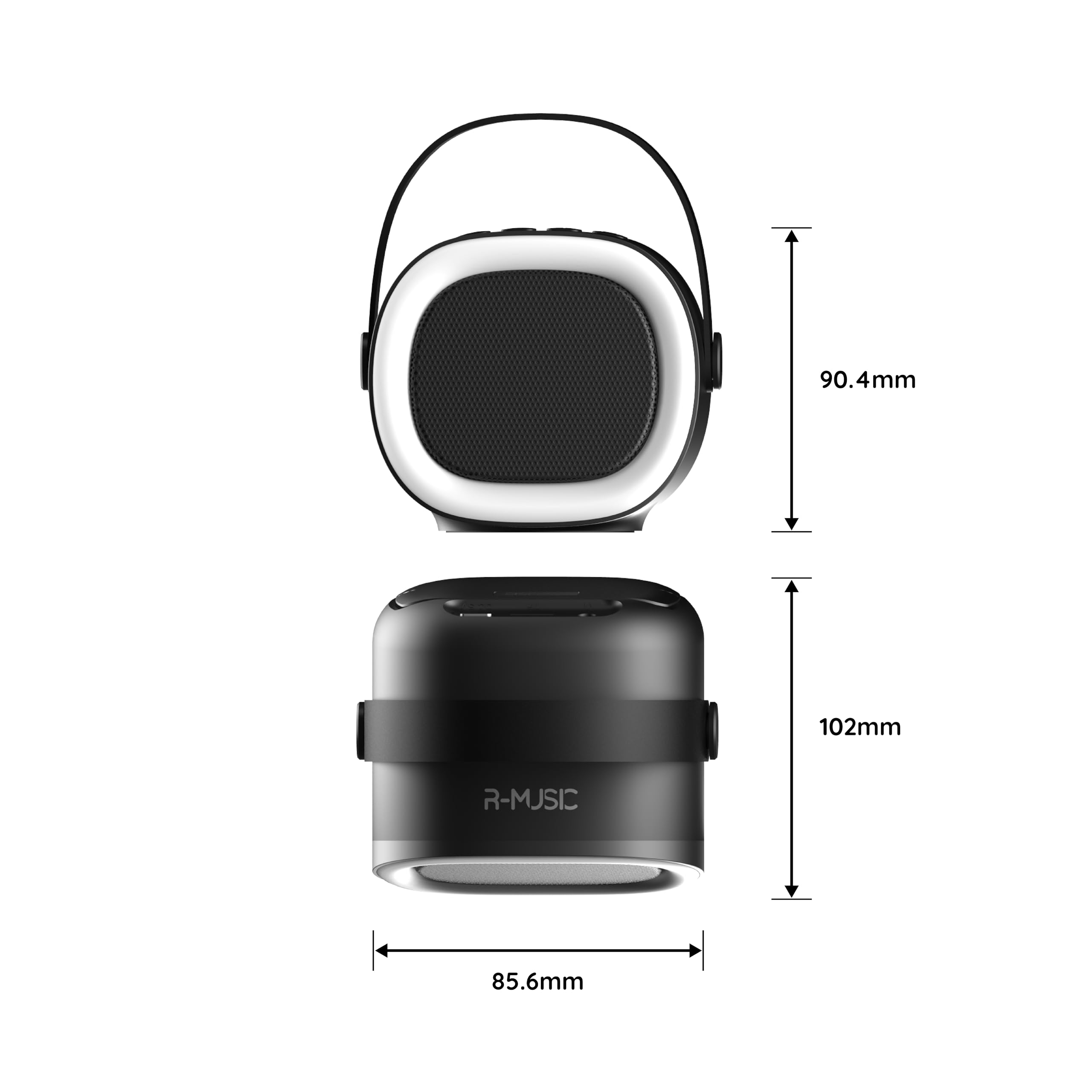 R-MUSIC Karaduo - Kompletny zestaw do karaoke, 2 bezprzewodowe mikrofony karaoke + bezprzewodowy przenośny głośnik RGB - Bluetooth 5.0, port AUX i port Micro SD - 5 efektów deformacji głosu + 3 tryby