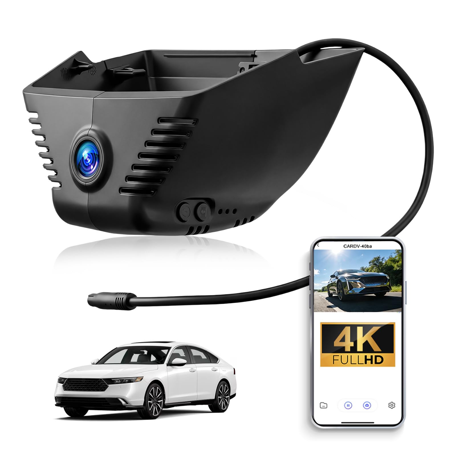 Photo 1 of 4K Dash Cam Fit for Honda Accord 2023 2024 2025 Hybrid LX Sport EX Touring EX-L(Gen11), OEM Look, WiFi & APP,2160P UHD Video,Loop Recording,Plug & Play,Built-in Microphone,Night Vision