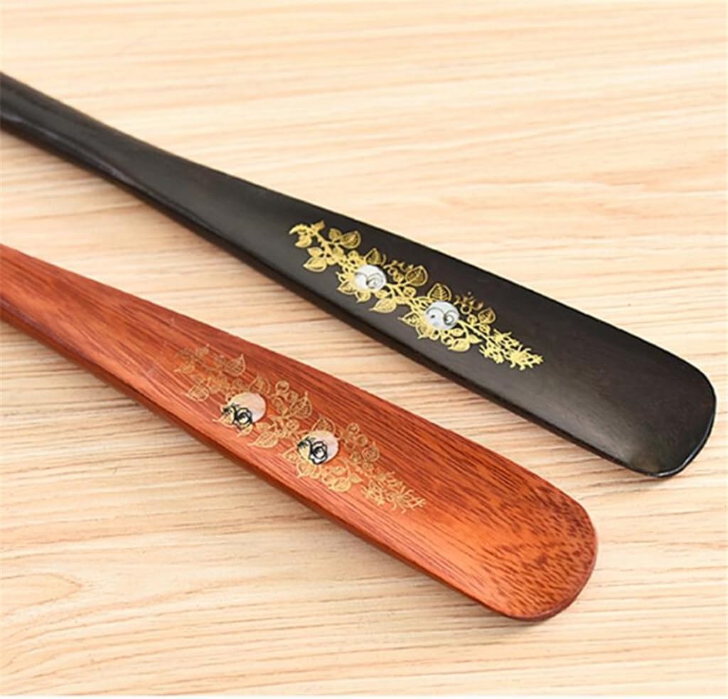 55cm Mahogany craft Wooden Shoe Horn Professional Long Handle Lifter Shoehorn