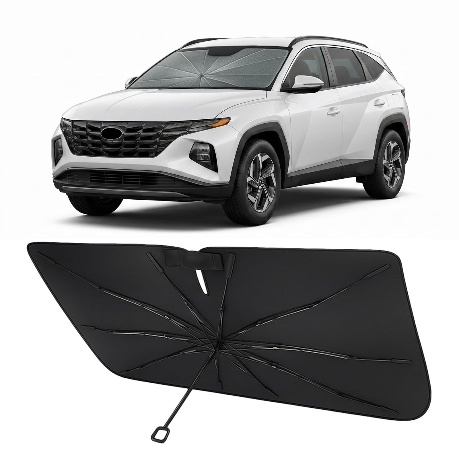 Proadsy Custom Fit 2022-2026 Hyundai Tucson Windshield Sun Shade Umbrella