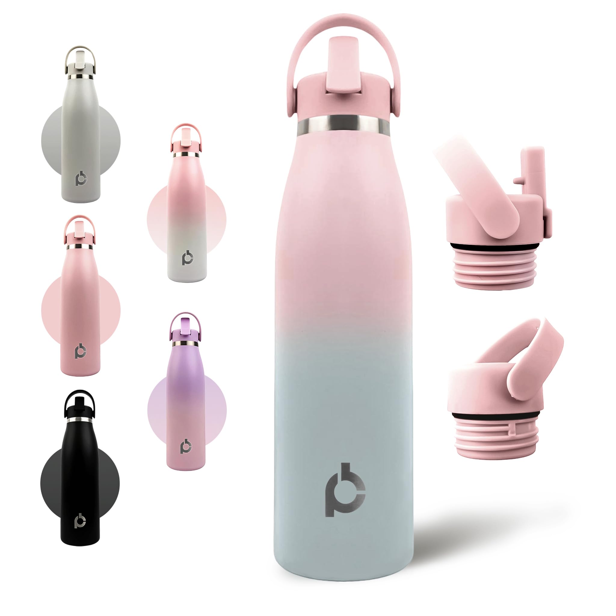Positive Bottle® Insulated Stainless Steel Water Bottle 500ml/17oz, Sunset Mist, 500 ml