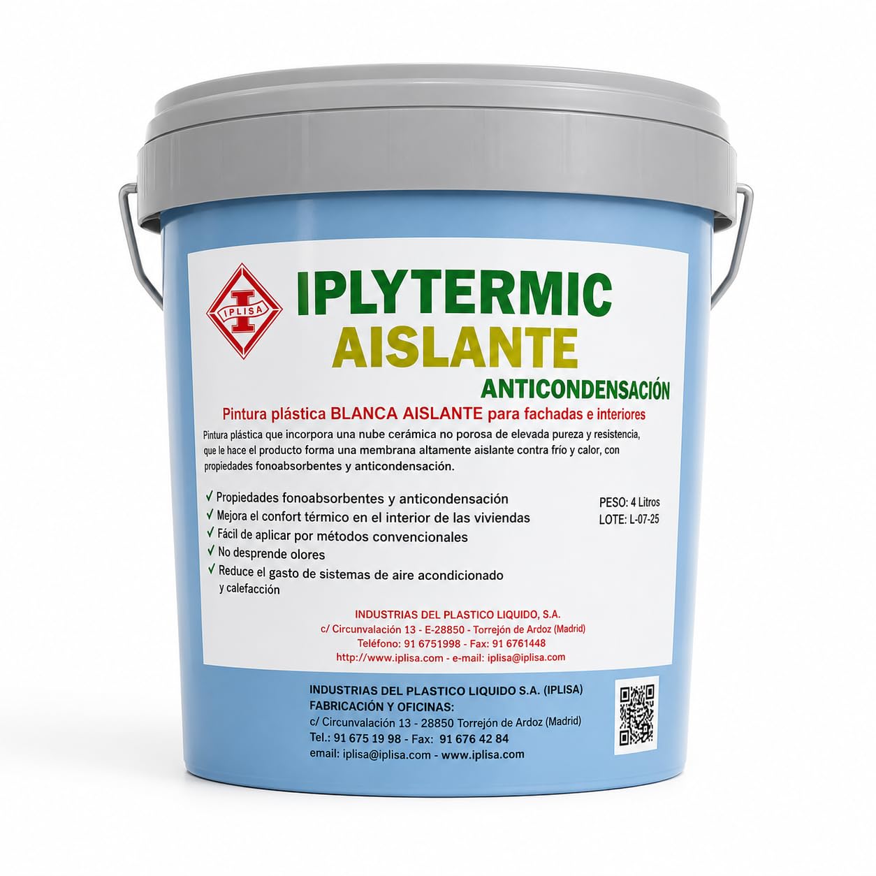 Pintura Blanca Aislante Térmica Anticondensación 4L - Evita la aparición del moho y la humedad