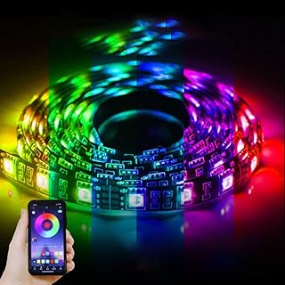 Sbdd Tape Lights Lighting Strip Rope Lights Home Atmosphere Lights with Strip Decoration Self-Adhesive Tv Background Colorful Color Changing Computer Desk Atmosphere Bedroom Living 150LED/5M IP65
