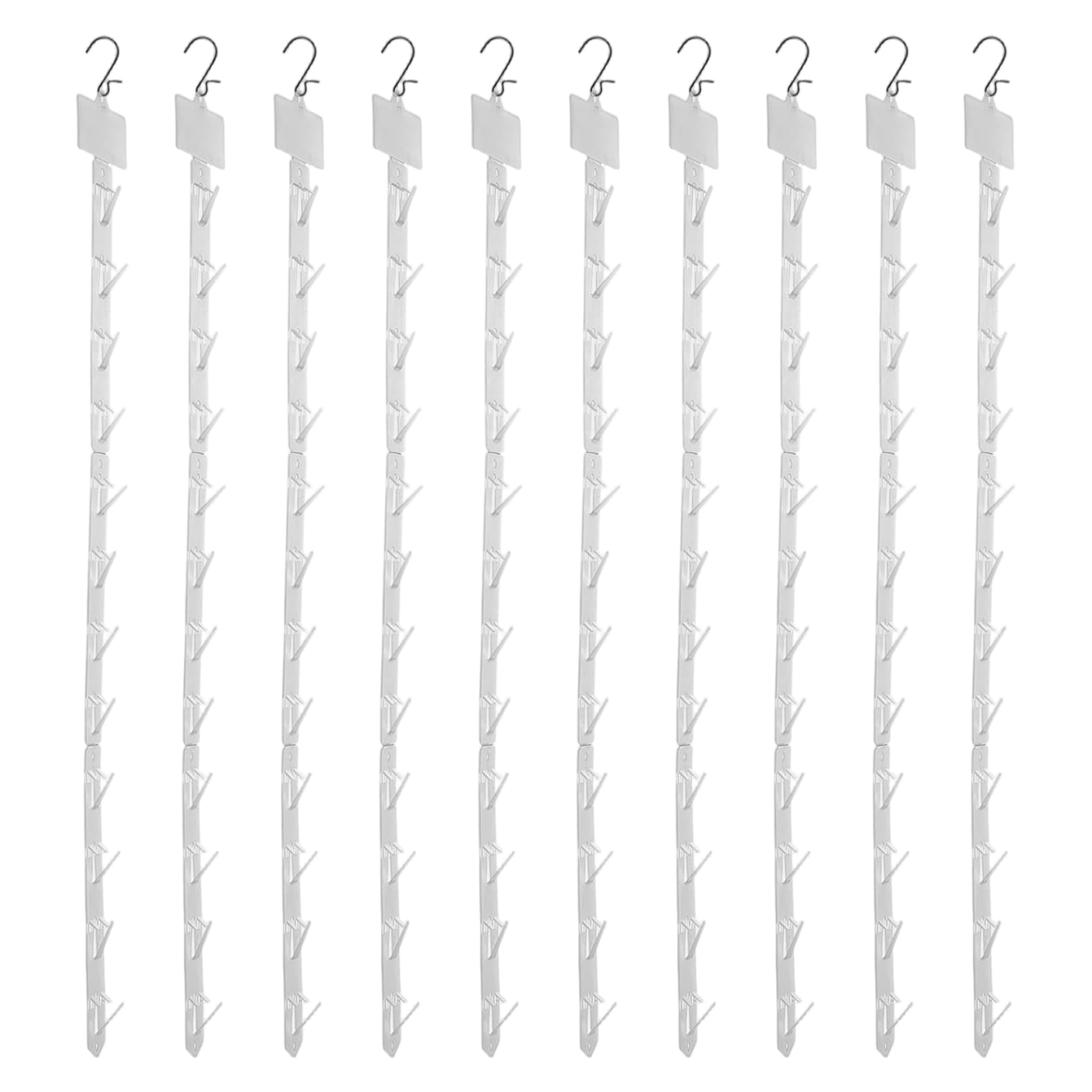Yeaxxsqy Snack Rack 10Pcs Multifunctional Clear Pp 12 Stations Hanging Merchandise Display Strips For Retail Display, Vendor Booth Supplies