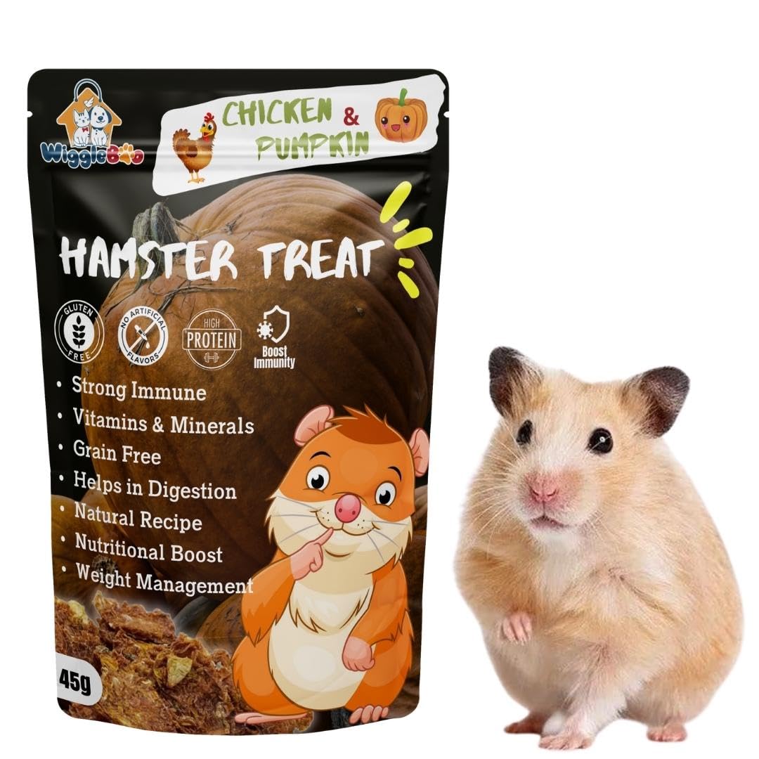 WiggleBoo Chicken & Pumpkin Hamster Treat | Protein Rich | Natural Detoxifier | for All Hamster Breed | Crunchy Food Snack | 45g (B09B41Y2ZT) Amazon Price History, Amazon Price Tracker