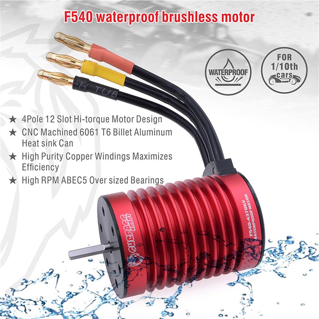 KK F540 3000KV wodoodporny silnik bezszczotkowy + wodoodporny bezszczotkowy zestaw combo ESC 45A do 1/10 RC Car Truck Buggy