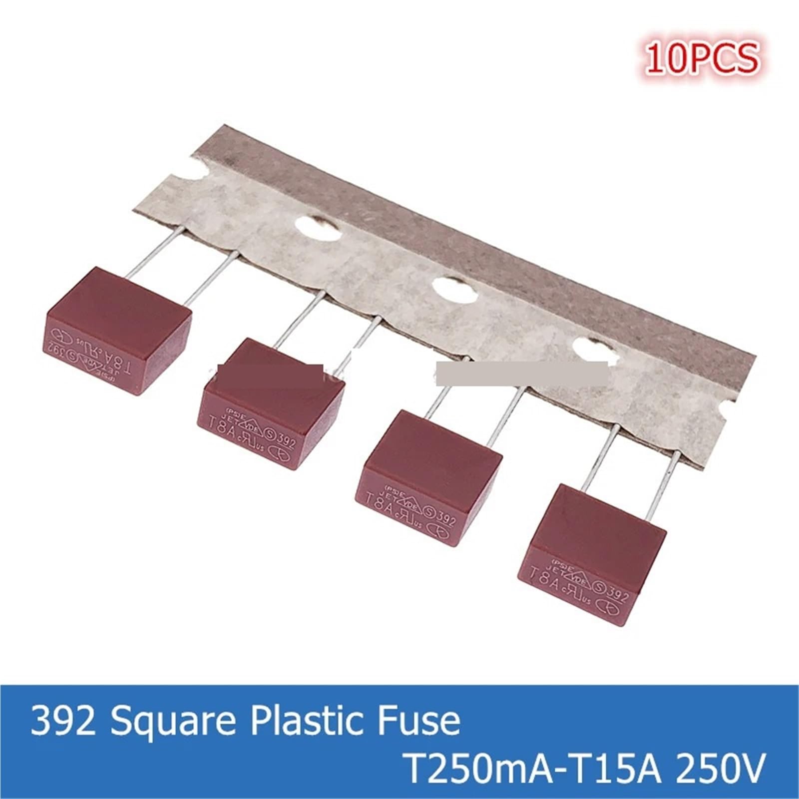 392 quadratische Kunststoffsicherung T250mA 0,5A 1A 2A 3,15A 4A 6,3A 8A 10A 250V 10St(T630mA)