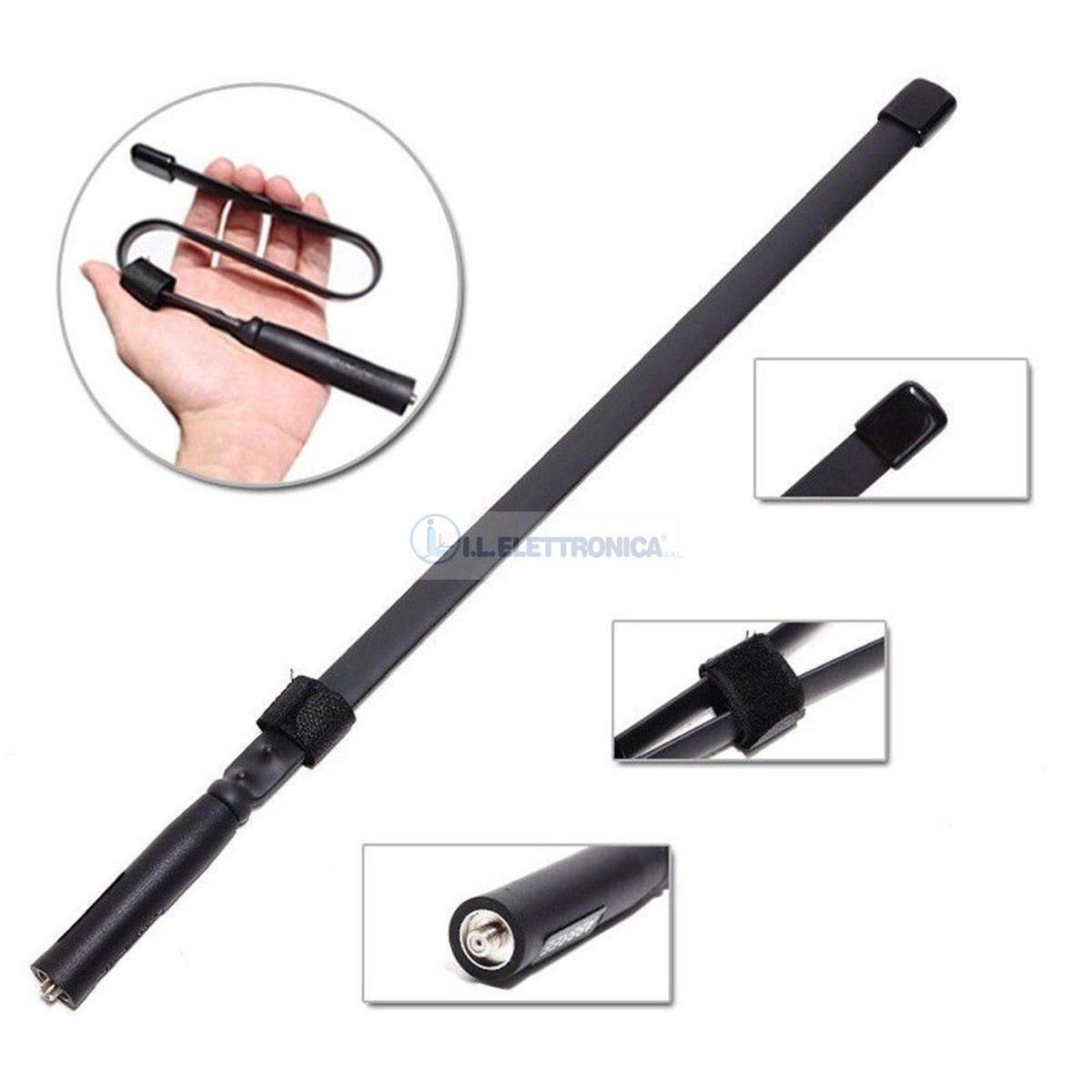 Antenne Bi-bande Comtrak SRH-771 - 144/430 MHz - 40 Cm - Connecteur SMA Mâle - Pour Radio Amateur