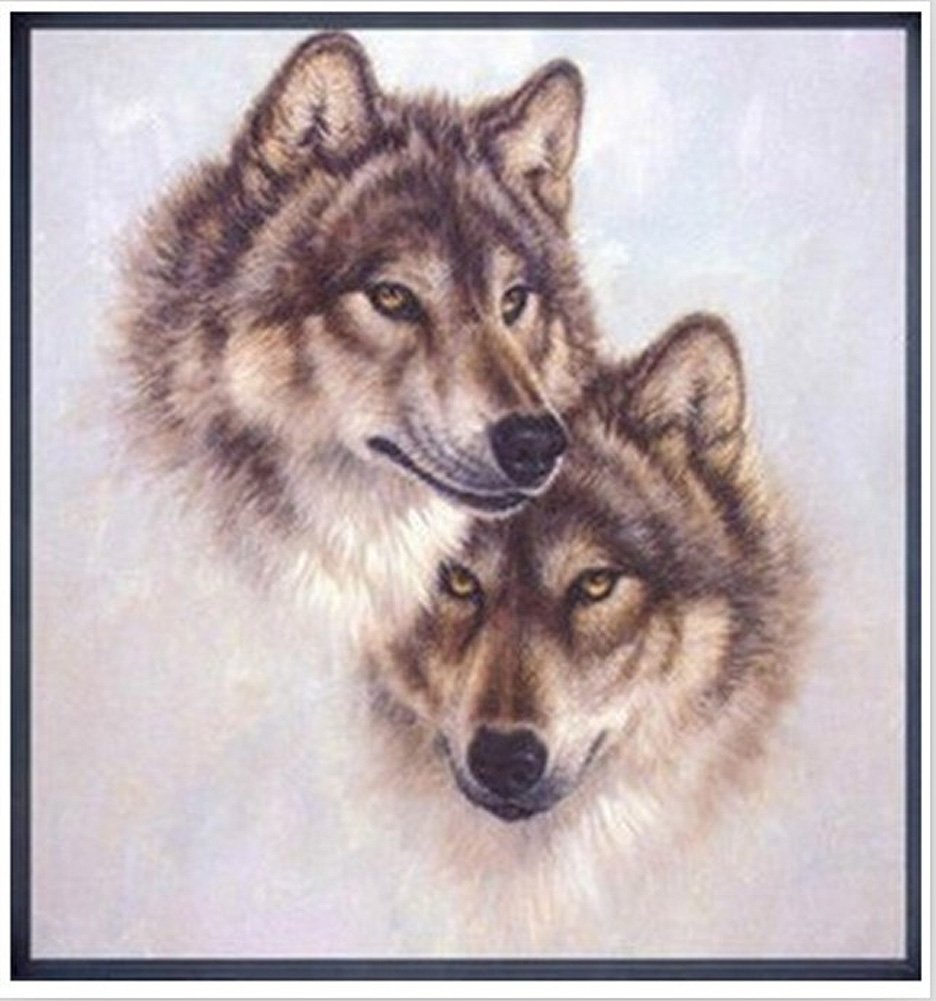 Kit broderie diamant loup mosaïque bricolage strass 35x35 cm