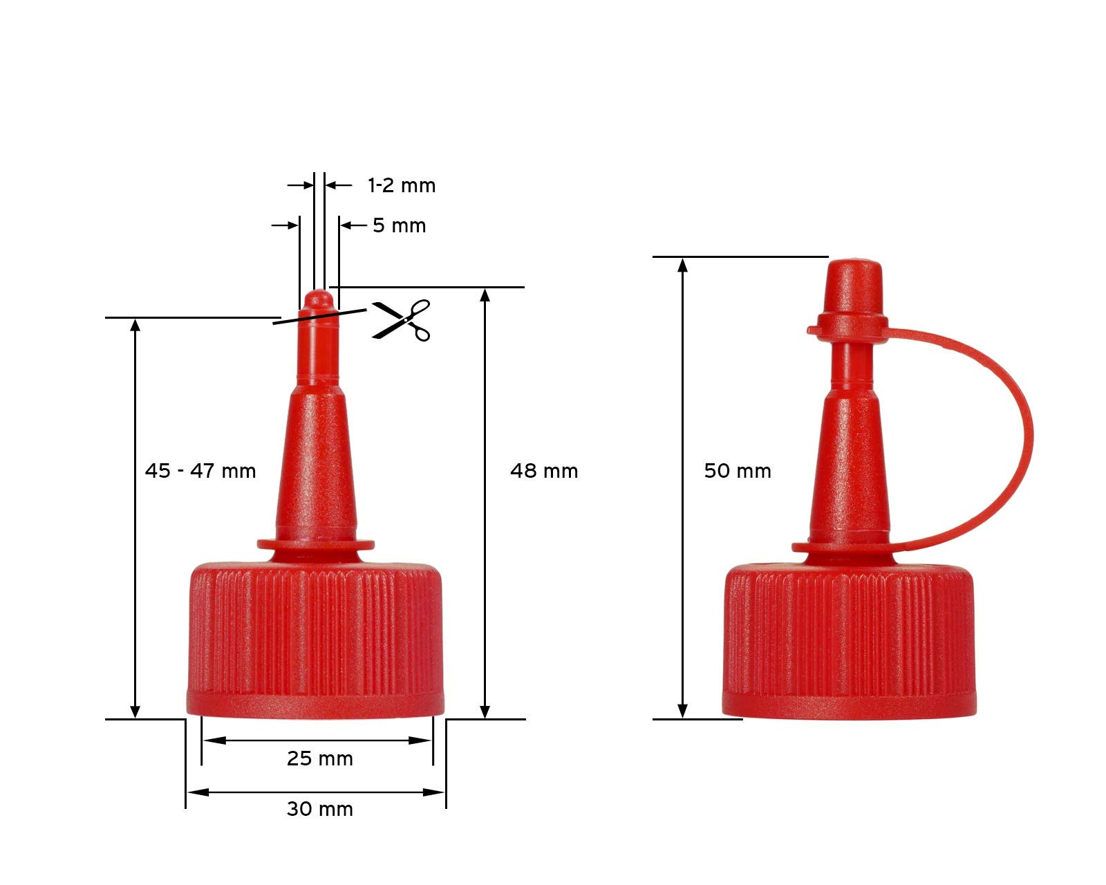500 Plastikflaschen 100 ml mit roten Spritzverschlüssen (leer)