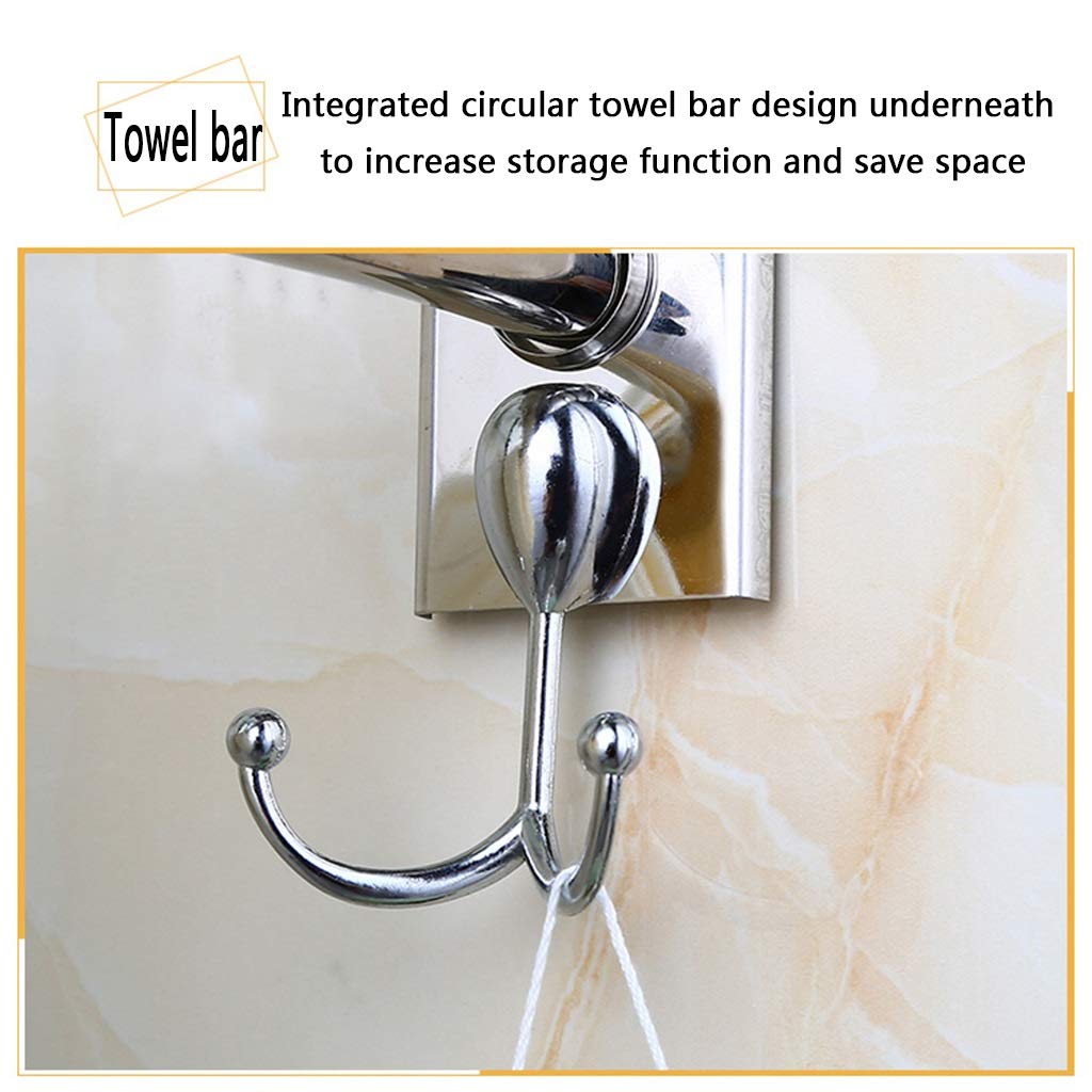 Estante de Vidrio para baño Estante de Esquina para baño Estante de Almacenamiento de Cocina con toallero y Gancho Doble Estante de baño de Vidrio (Color : Style2)