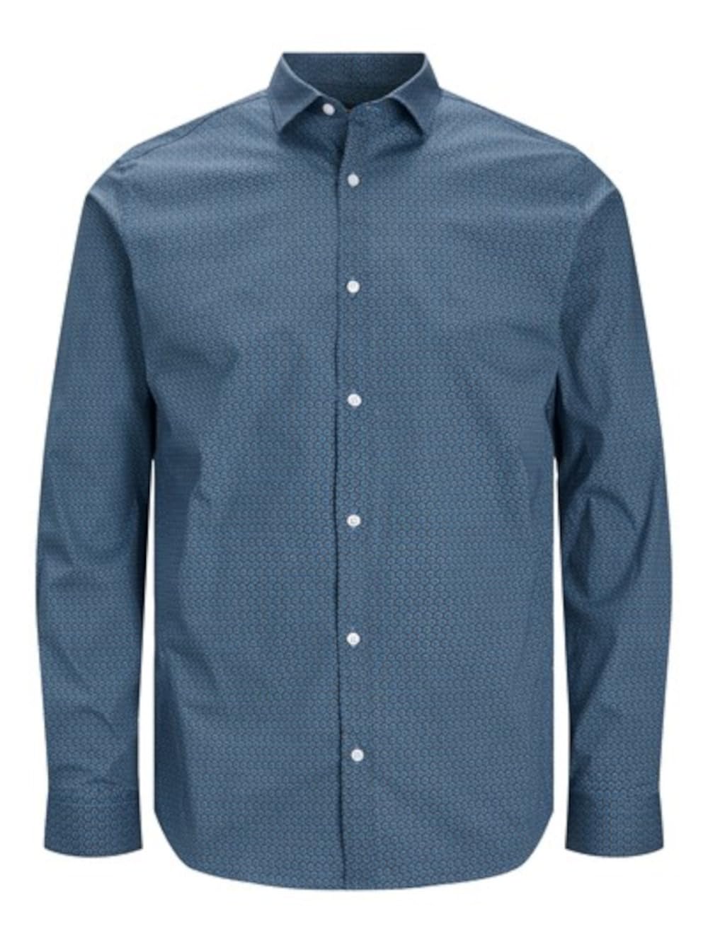 Jack & Jones Men's Perfect Navy/Fit: Slim Fit Jprblablackpool Stretch Shirt Ls Aw23 Sn Casual, Medium