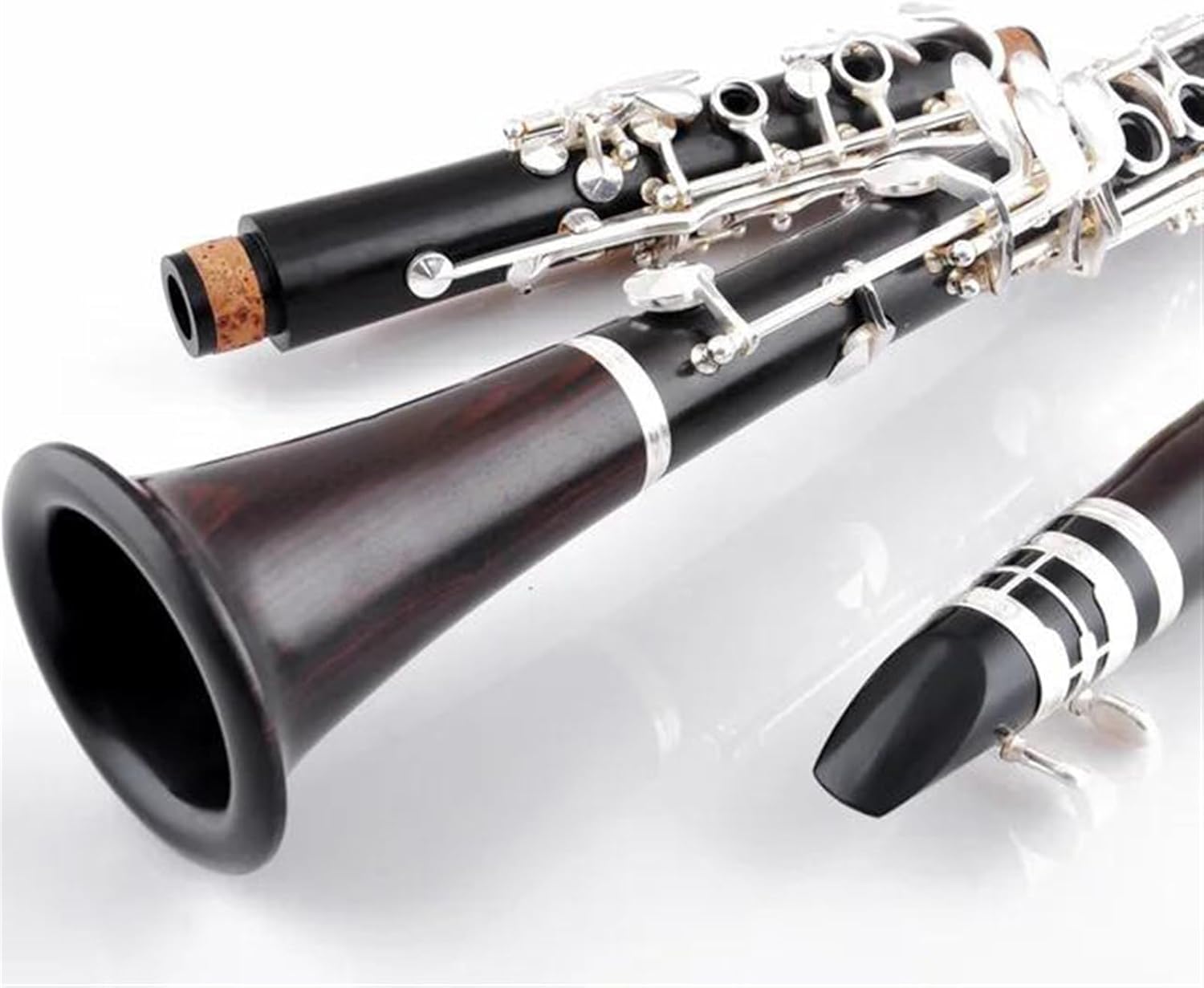 クラリネット楽器 黒檀ボディ Bb トーン 17 キーニッケルメッキ