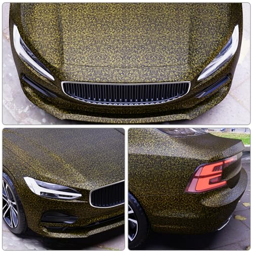 Image of Lypumso Forged Carbon Fiber Vinyl Wrap, Matte Yellow Vinyl Film Roll with Bubble Free Air Release Technology, Premium Self Adhesive Automotive DIY Sticker for Car Interior Exterior (1ft x 5ft)