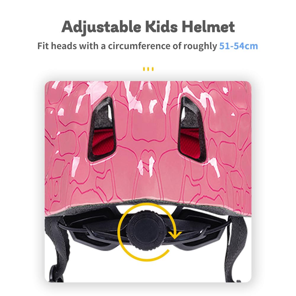 Lixada Kids Bike Helmet Adjustable Dinosaur Helmet for Child Ages 5 6 7 8 Years Old Boys & Girls, Multi-Sports Safety Children Bicycle Helmet for Cycling Skating Skateboard Scooter (20-21.2Inches)