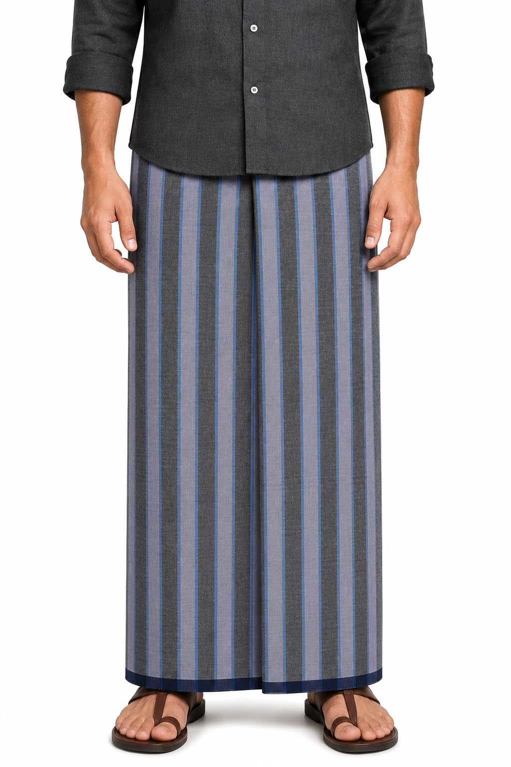 zoiora Cotton Lungi for Men | Premium Ethnicwear | Stripe Lungi | Pure Cotton Dhoti | Single Dhoti | Mundu For Men-picture-33
