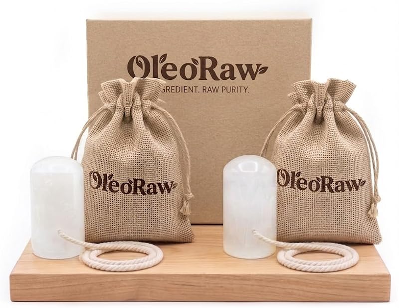 oleoraw Desodorante em Pedra de Alúmen e Pós-Barba sem Fragrância, Pacote com 2 de 60 g