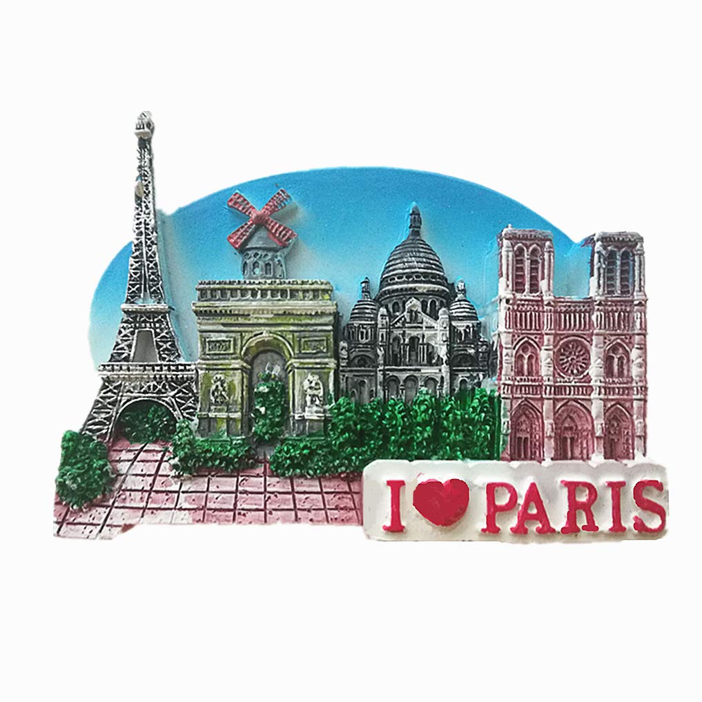 Magnete Da Frigorifero 3D Parigi Francia In Metallo - Souvenir Da Viaggio 9x7 Cm - 2