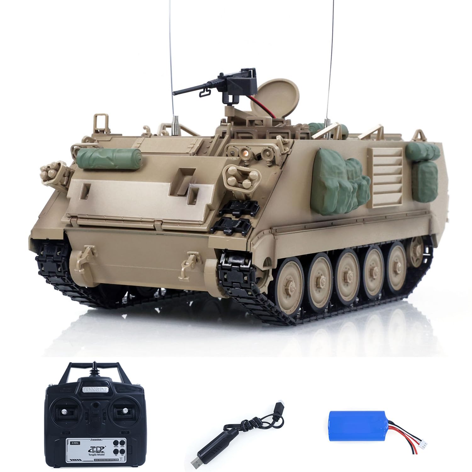 TOUCAN RC HOBBY 1/16 RC Military Tank M2412-C M113A2 APC Tower Rotation 360 Degree Infrared LED Light Sound Remote Control Electric