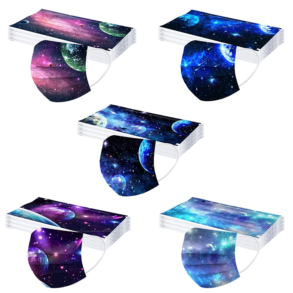 50PC Tie Dye Disposable Face Masks for Adults for Face Protection, Mixed Color Tie-dye Butterfly 3 Ply Ear Loop