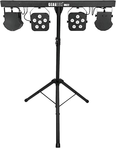 Gearlux Luz LED 4 en 1 para barra de fiesta, 2 x 6 luces LED brillantes RGBW de 8 vatios y 2 LED cálidos de 10 vatios para Halloween, fiesta, boda,