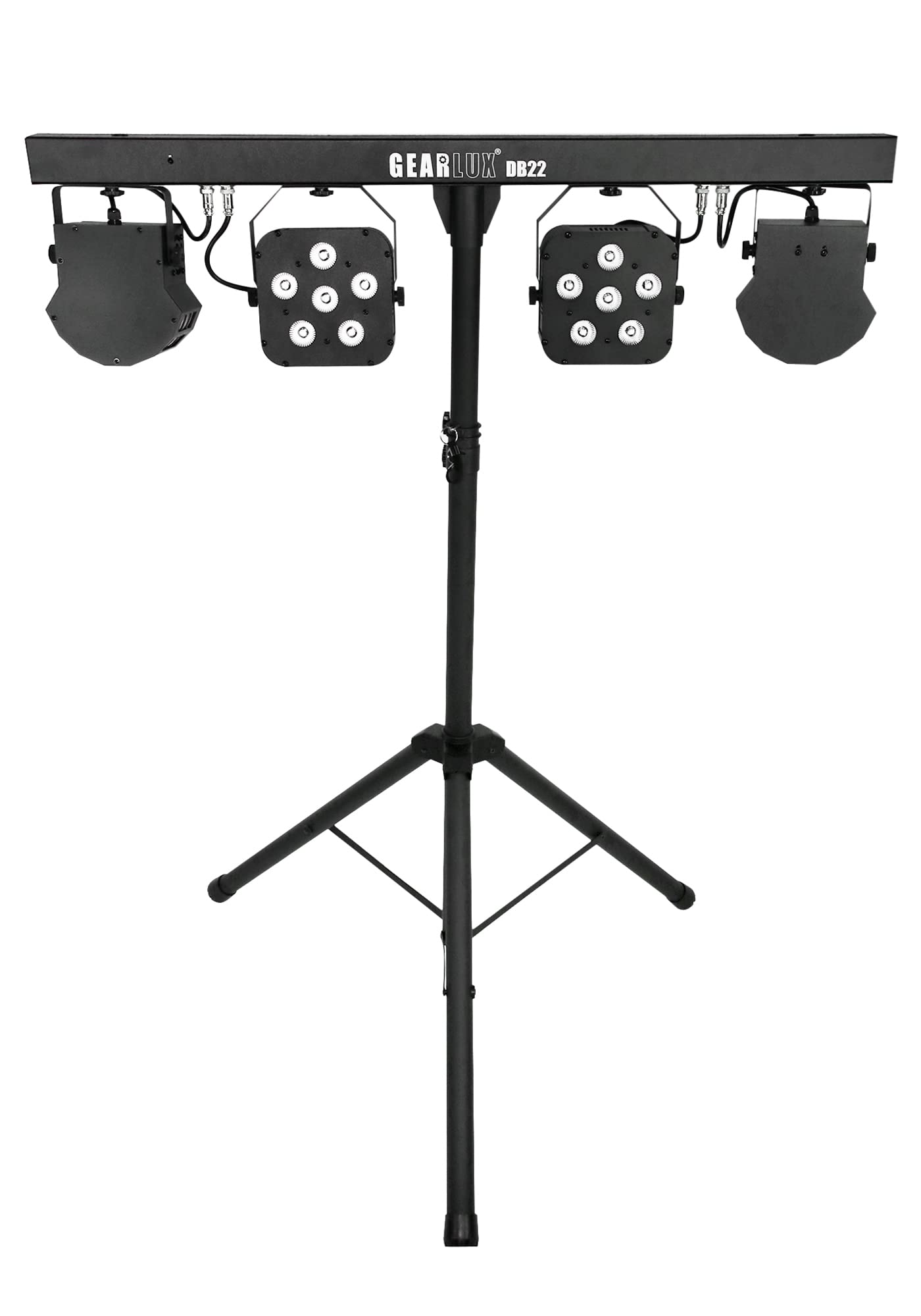 Gearlux 4-in-1 LED Party Bar Derby Light 2 X 6PCS 8-Watt RGBW Bright LEDs and 2 X 2PCS 10-Watt Warm LEDs for Halloween, Party, Wedding, Christmas and Stage Parties