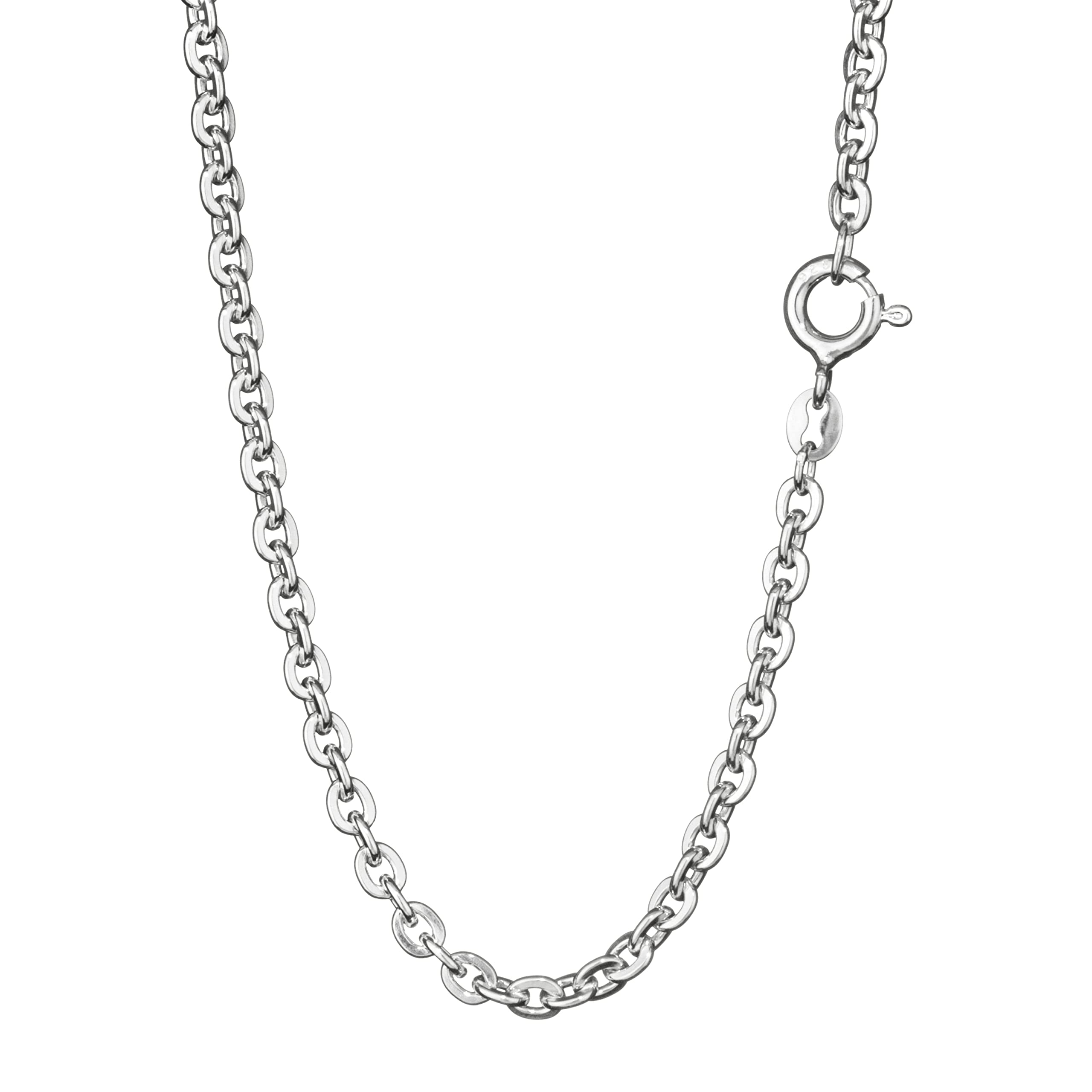 Collana a catena piatta in argento sterling, collana girocollo a catena piatta, collana a colletto, catena semplice e semplice - Italia