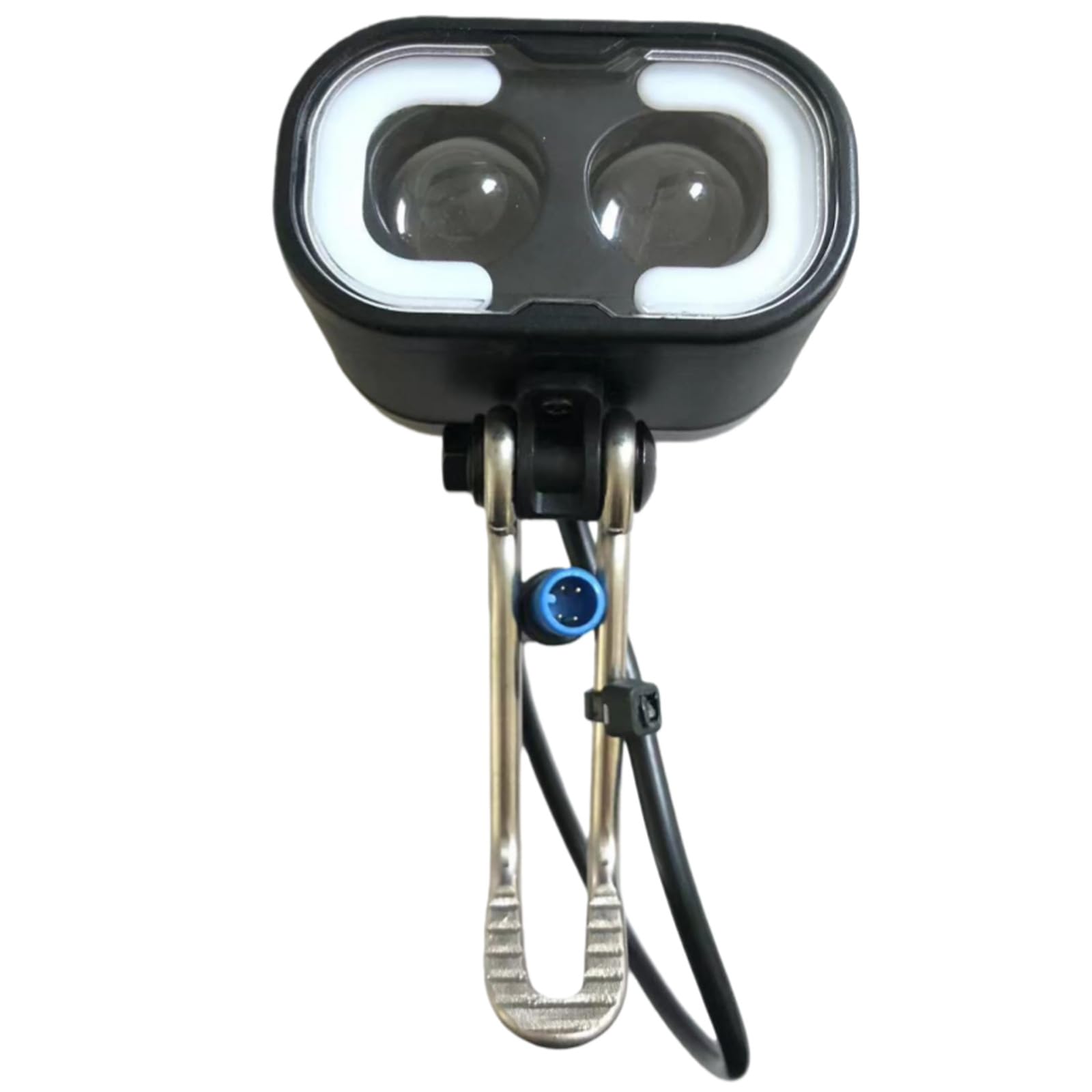 Ebike Headlight 36V-48V with Horn and 4 Pin Waterproof Connector LED Front Light for Night Riding Mountain Bike E-Scooter Horn Light
