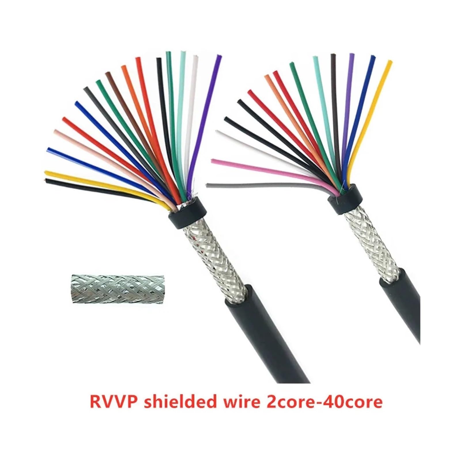 Ekranowany kabel sterowniczy 5M UL2547 RVVP, 10-20 rdzeni 24/26AWG | Przewód sygnałowy z czystej miedzi do okablowania sterującego sygnałem urządzeń przemysłowych.(10 cores,24 AWG 5m)