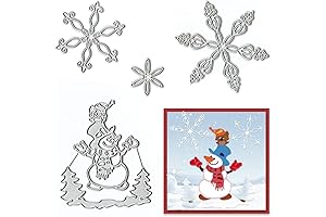 ALIBBON 2Pcs Christmas Dies Snowflake Snowman Metal
