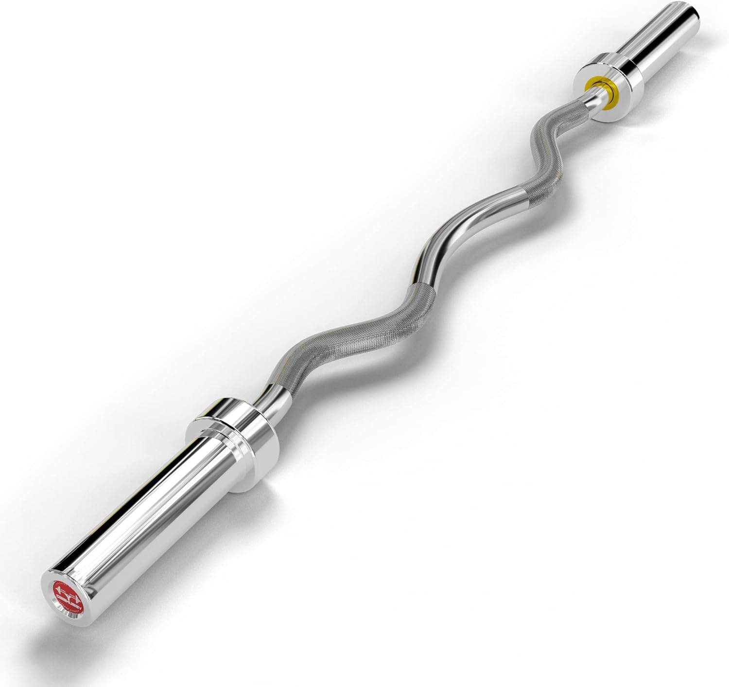 Holleyweb 2 Inch EZ Curl Bar for Biceps, Squats, Bench Press - Olympic Bar for Weightlifting & Powerlifting Sliver 47in/330lbs