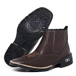 Bota Texana Botina Masculina Country Chelsea Cano Baixo