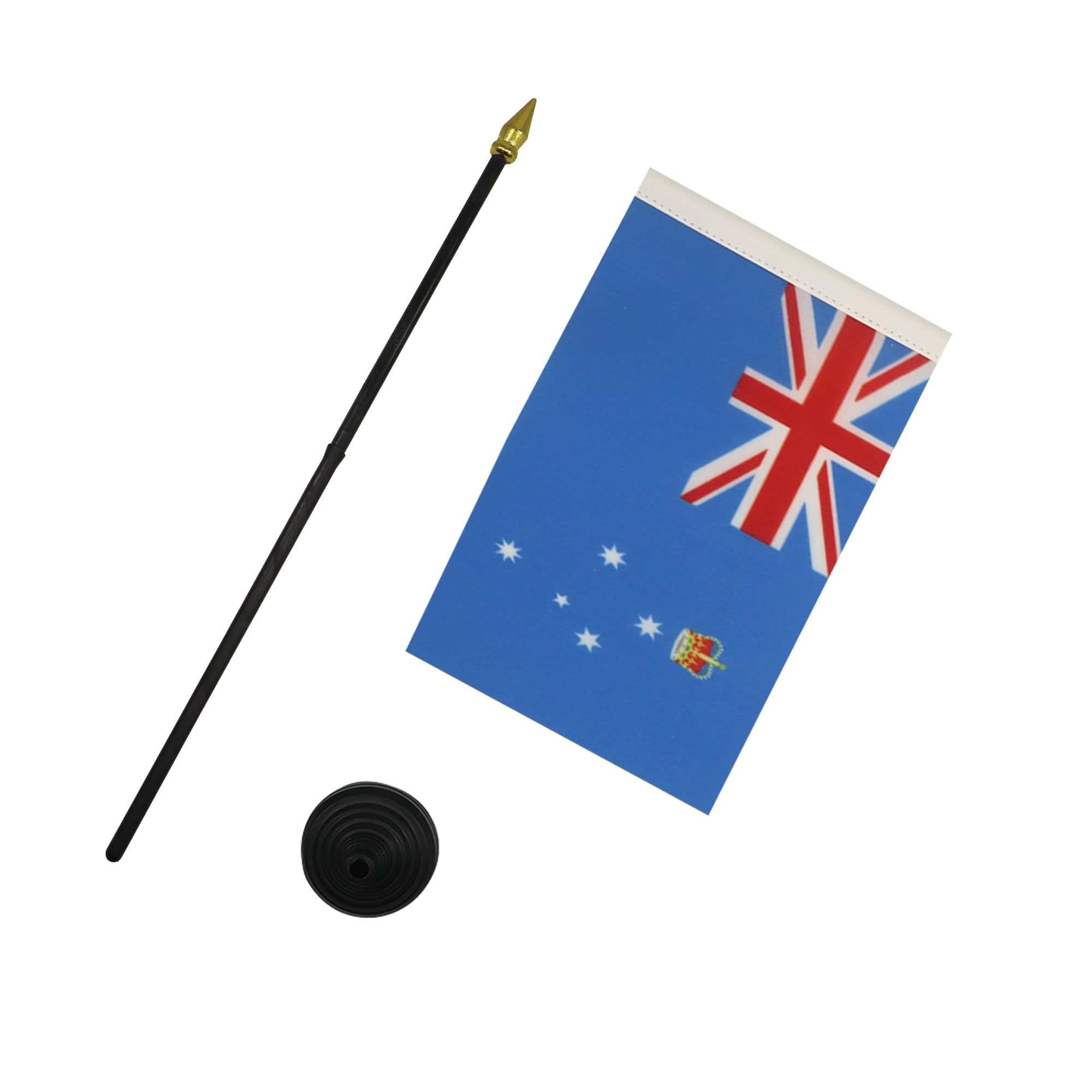 Drapeau de Table Victoria en Polyester 100D avec Pointe Or, 15cm x 10cm