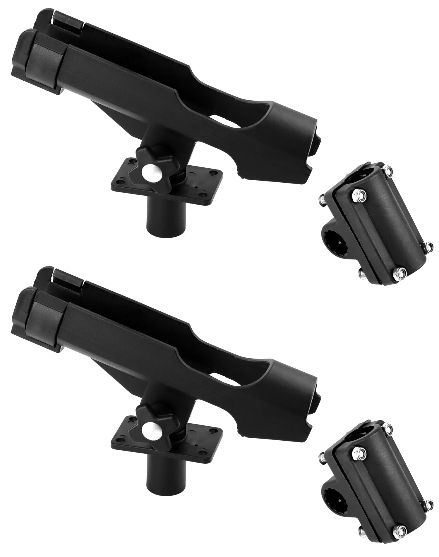 QWORK® 2 Pièces Support de Canne à Pêche - Réglable à 360 ° - Monter Horizontalement/sur des Murs/sur des Rails - pour Bateau Kayak