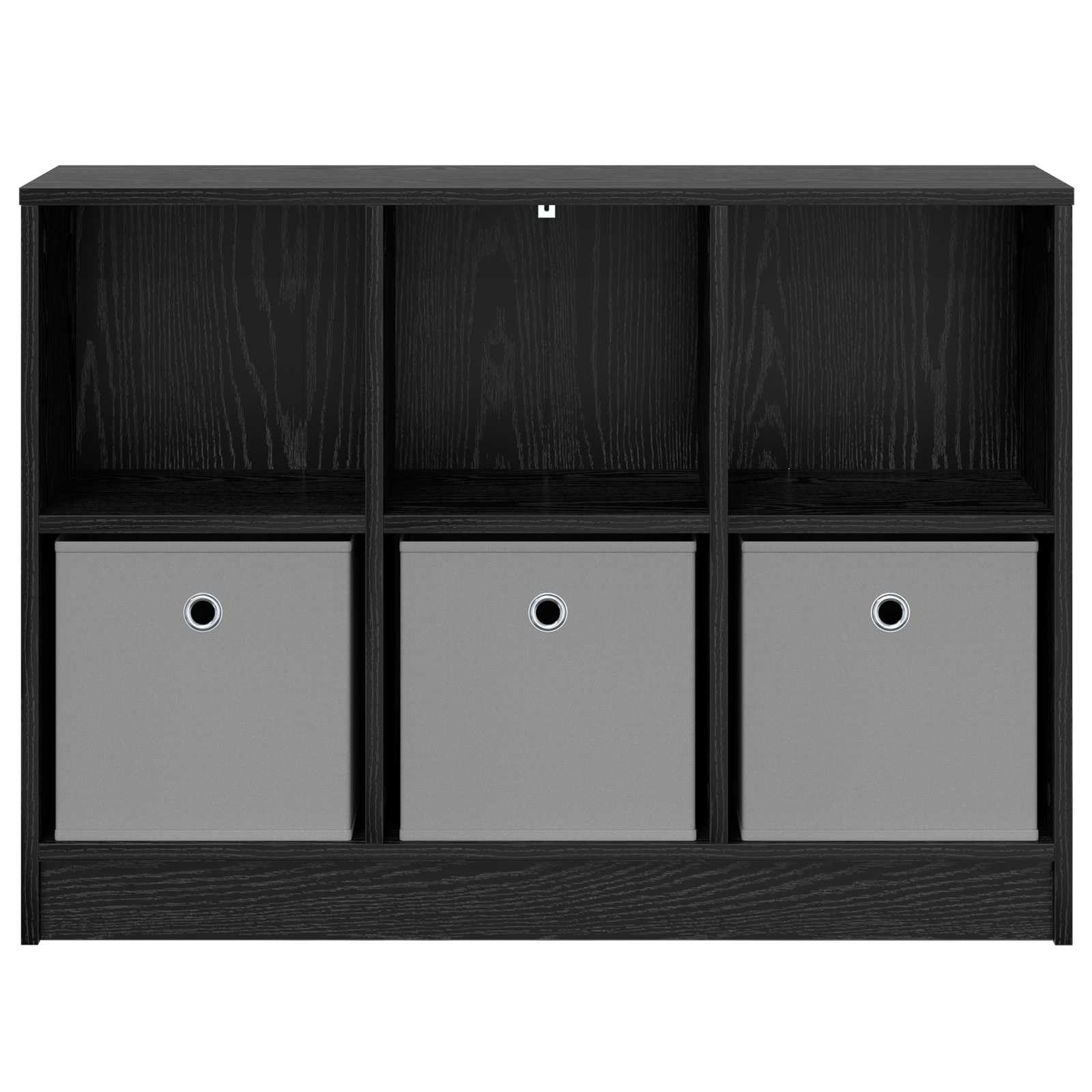 Buffet noir aspect chêne 88,5 x 27,5 x 63,5 cm avec 3 tiroirs, beaucoup d'espace de rangement pour salon, couloir, bureau, salle à manger et cuisine