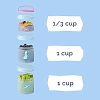 Vista 45 de Whiskware Disney Princess and the Frog, Stackable Snack Containers for Kids, 3 Stackable Snack Cups for School or Travel, Formula and Cupholder Tiana
